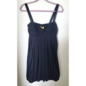 Catherine Malandrino Black Pleated Bubble Hem Sleeveless Strappy Dress NWT Sz 8